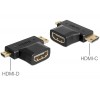 Delock Adapter HDMI-A Buchse > HDMI-C + HDMI-D Stecker