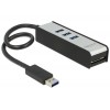 Delock USB 3.0 Externer Hub 3 Port + 1 Slot SD Card Reader