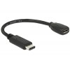 Delock Adapterkabel USB Type-C™ 2.0 Stecker > USB 2.0 Typ Micro-B Buchse 15 cm schwarz