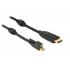Delock Kabel mini DisplayPort 1.2 Stecker mit Schraube > HDMI Stecker 4K Aktiv schwarz 1 m