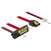 Delock Kabel SATA 6 Gb/s 7 Pin Buchse + 2 Pin Strom Buchse > SATA 22 Pin Buchse unten gewinkelt (5 V) Metall 20 cm