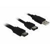 Delock Power Over eSATA Y- Kabel > USB und eSATA Stecker 1m