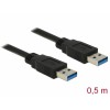 Delock Kabel USB 3.0 Typ-A Stecker > USB 3.0 Typ-A Stecker 0,5 m schwarz