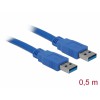 Delock Kabel USB 3.0 Typ-A Stecker > USB 3.0 Typ-A Stecker 0,5 m blau