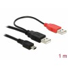 Delock Kabel 2x USB2.0-A Stecker > USB mini 5-pol