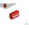 Delock DIP-Schiebeschalter 6-stellig 2,54 mm Rastermaß THT gewinkelt rot 2 Stück