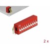 Delock DIP-Schiebeschalter 10-stellig 2,54 mm Rastermaß THT gewinkelt rot 2 Stück