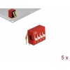 Delock DIP-Schiebeschalter 4-stellig 2,54 mm Rastermaß THT gewinkelt rot 5 Stück