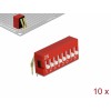 Delock DIP-Schiebeschalter 8-stellig 2,54 mm Rastermaß THT gewinkelt rot 10 Stück