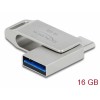 Delock USB 3.2 Gen 1 USB-C™ + Typ-A Speicherstick 16 GB - Metallgehäuse