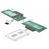Delock Konverter USB 3.2 Micro-B Buchse > 1 x SATA / 1 x M.2 Key B / 1 x mSATA