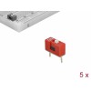 Delock DIP-Schiebeschalter 1-stellig 2,54 mm Rastermaß THT vertikal rot 5 Stück