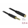 Delock Verlängerungskabel Klinke 4,4 mm 5 Pin Stecker zu Buchse 0,5 m schwarz