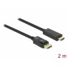 Delock Kabel DisplayPort 1.1 Stecker > High Speed HDMI-A Stecker Passiv 2 m schwarz