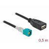 Delock Kabel HSD Z Stecker zu USB 2.0 Typ-A Buchse 0,5 m