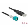Delock Kabel HSD Z Stecker zu USB 2.0 Typ-A Stecker 0,5 m