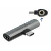 Delock Audio Adapter USB Type-C™ zu Klinkenbuchse und USB Type-C™ PD grau