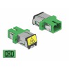 Delock LWL Kupplung mit Laserschutzklappe SC Simplex Buchse zu SC Simplex Buchse Singlemode grün