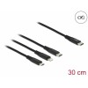 Delock USB Ladekabel 3 in 1 USB Type-C™ zu Lightning™ / Micro USB / USB Type-C™ 30 cm