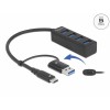 Delock 4 Port USB 3.2 Gen 1 Hub mit USB Type-C™ oder USB Typ-A Anschluss