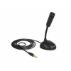 Delock Kondensator Mikrofon Omnidirektional für Smartphone / Tablet mit Schwanenhals 3,5 mm 4 Pin Klinkenstecker + 3,5 mm Klinkenbuchse