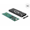 Delock Externes Gehäuse M.2 SSD 60 mm > SuperSpeed USB 10 Gbps (USB 3.1 Gen 2) USB Type-C™ Buchse