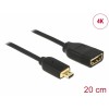 Delock Kabel High Speed HDMI mit Ethernet – HDMI Micro-D Stecker > HDMI-A Buchse 3D 4K 20 cm