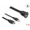 Delock Kabel HDMI-A Stecker und USB 2.0 Typ-A Stecker zu HDMI-A Buchse und USB 2.0 Typ-A Buchse zum Einbau wasserfest 1 m