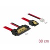 Delock Kabel SATA 6 Gb/s 7 Pin Buchse + 2 Pin Strom Buchse > SATA 22 Pin Buchse gerade (5 V) Metall 30 cm