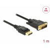 Delock Kabel DisplayPort 1.2 Stecker > DVI 24+1 Stecker Passiv 4K 30 Hz 1 m schwarz