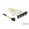 Delock Kabel Mini SAS HD SFF-8643 > 4 x SATA 7 Pin gewinkelt 0,5 m
