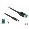 Delock PoweredUSB Kabel Stecker 12 V > DC 5,5 x 2,1 mm Stecker 2 m für POS Drucker und Terminals