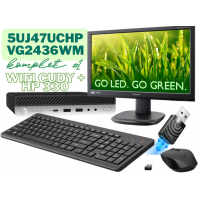 Komplet računalnik HP ProDesk 600 G4 DM Demo + monitor VG2436WM 60 cm (24″) FHD LED + USB Wi-Fi cudy + HP 330 komplet tipkovnice in miške